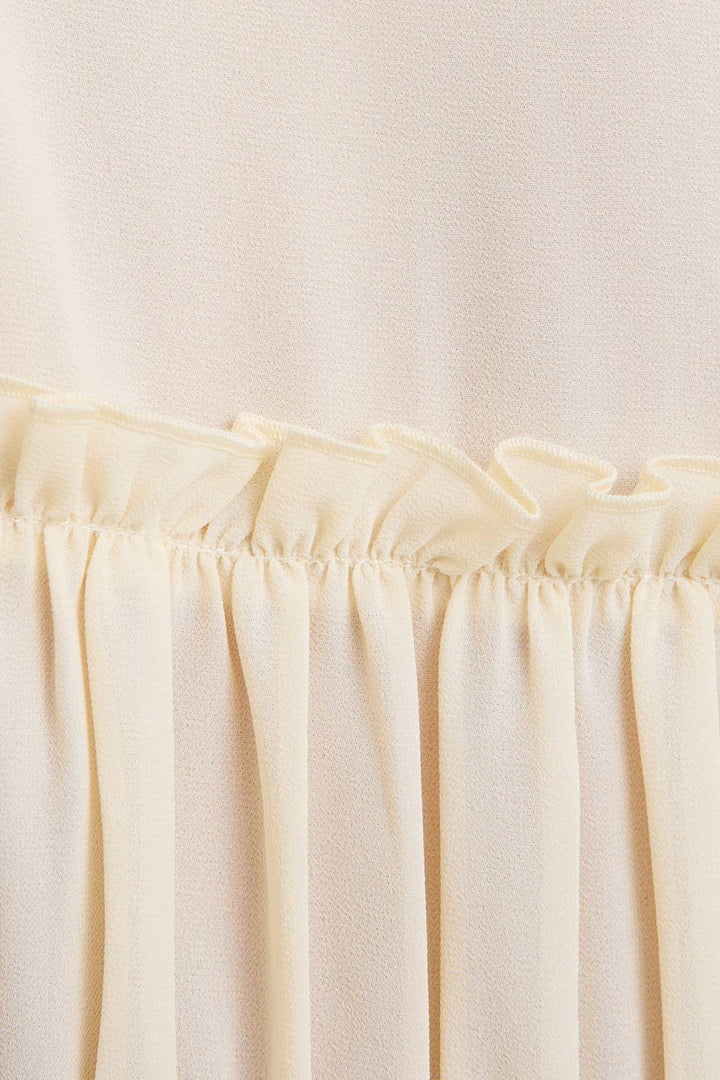 CHIFFON BLOUSE WITH FRONT RIBBON BOW TIE