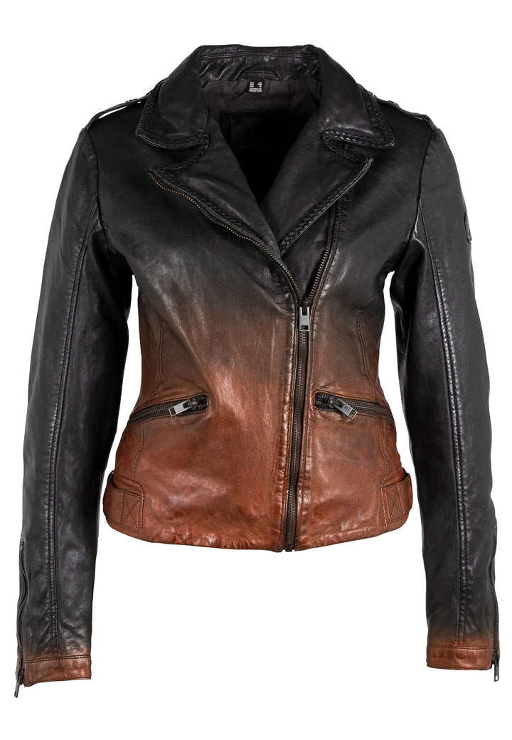 Aica Leather Jacket Black-Copper by Mauritius