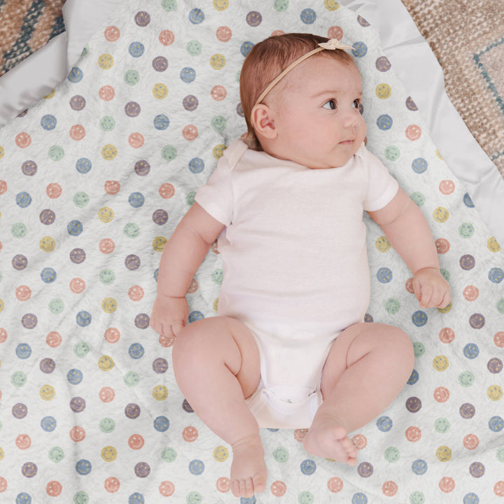 Reversible Baby Blanket Happy Baby Vibes