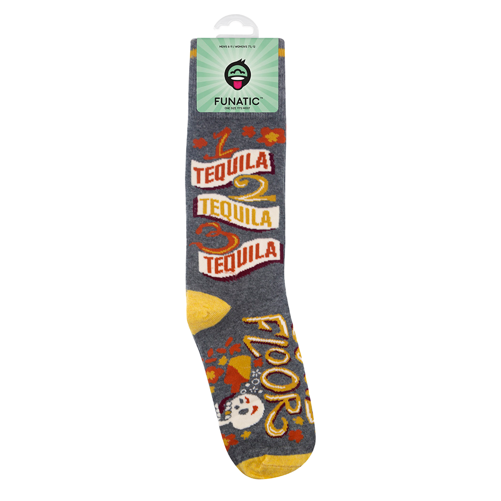 1 Tequila 2 Tequila 3 Tequila Floor Socks | Funny Socks