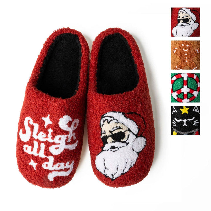 Two Left Feet Holiday Lounge Out Loud Comfy Slippers OS