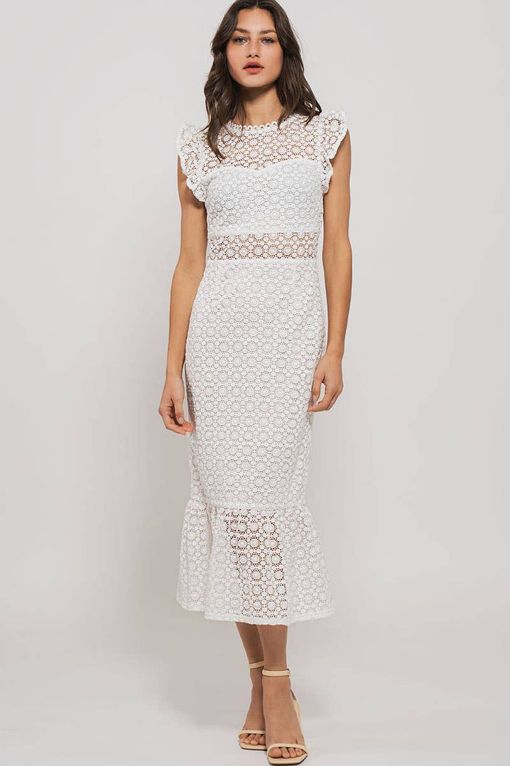 Laced Web Midi Dress