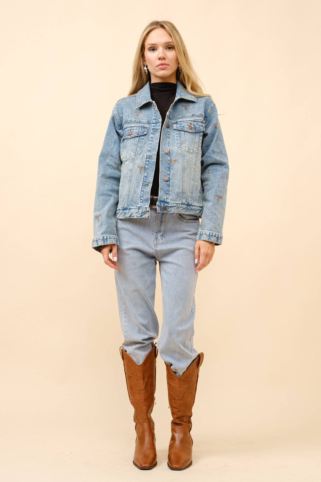 Boots Stitch Denim Trucker Jacket