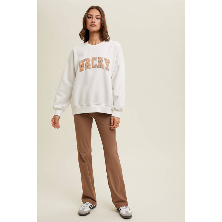 'VACAY' PATCH PULLOVER SWEATSHIRT / WL24-9273