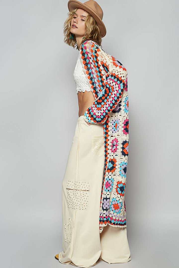 Long sleeve various colors crochet cardigan
