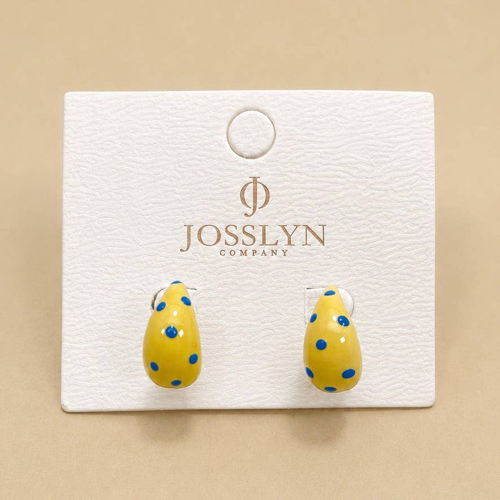 Butter Yellow Polkadot Earrings | 40E506