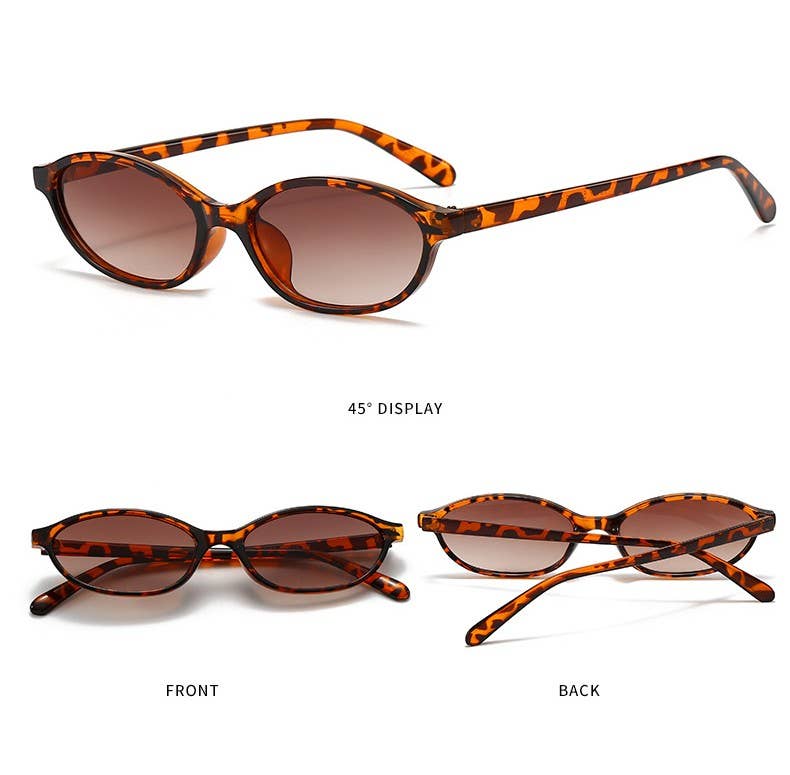 New Retro Oval Frame Small Frame Sunglasses