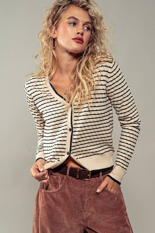 Pyramidal Striped Cardigan