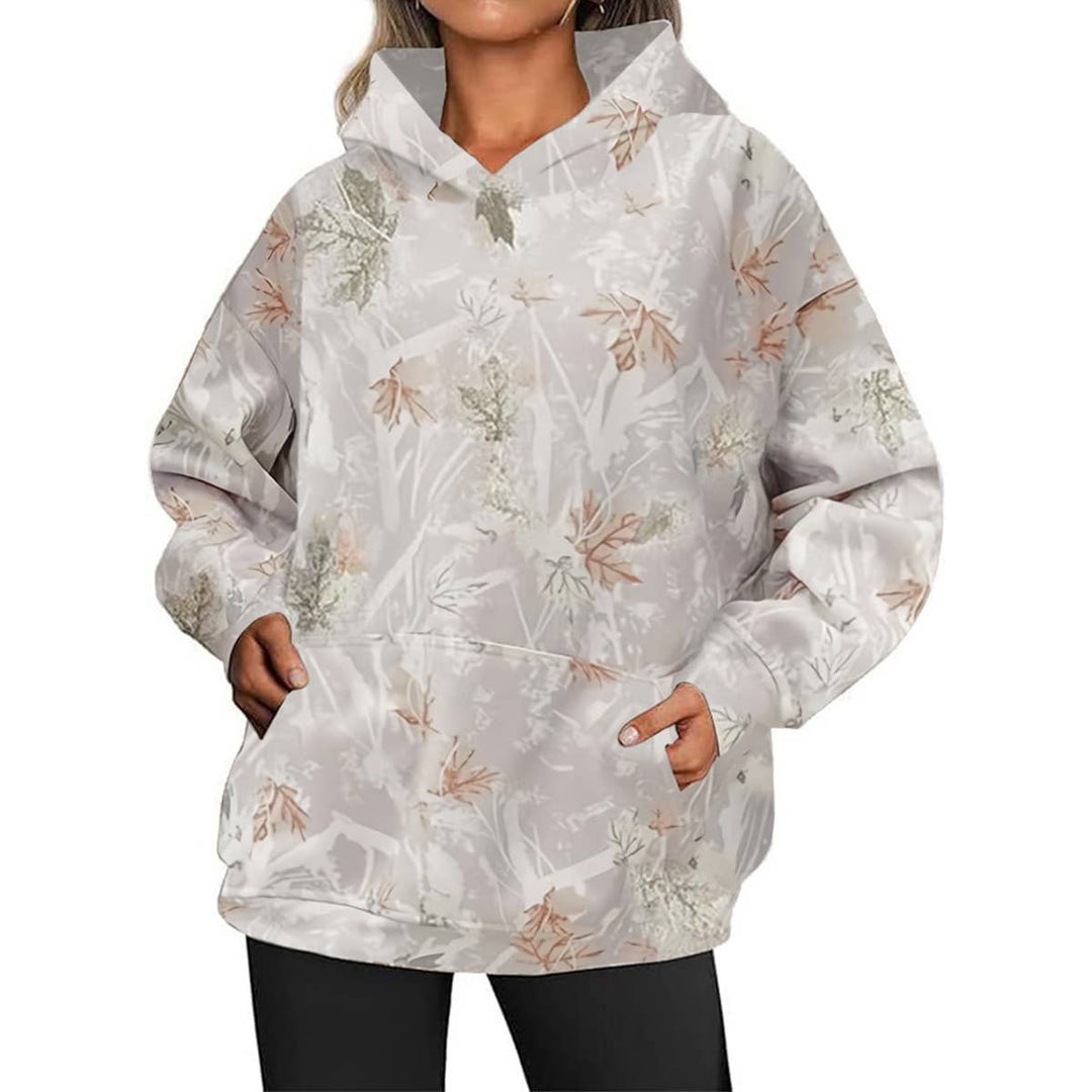 Camouflage hoodie Oversized sports hoodie with maple print