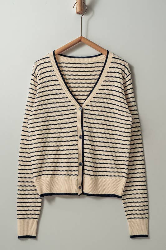 Pyramidal Striped Cardigan