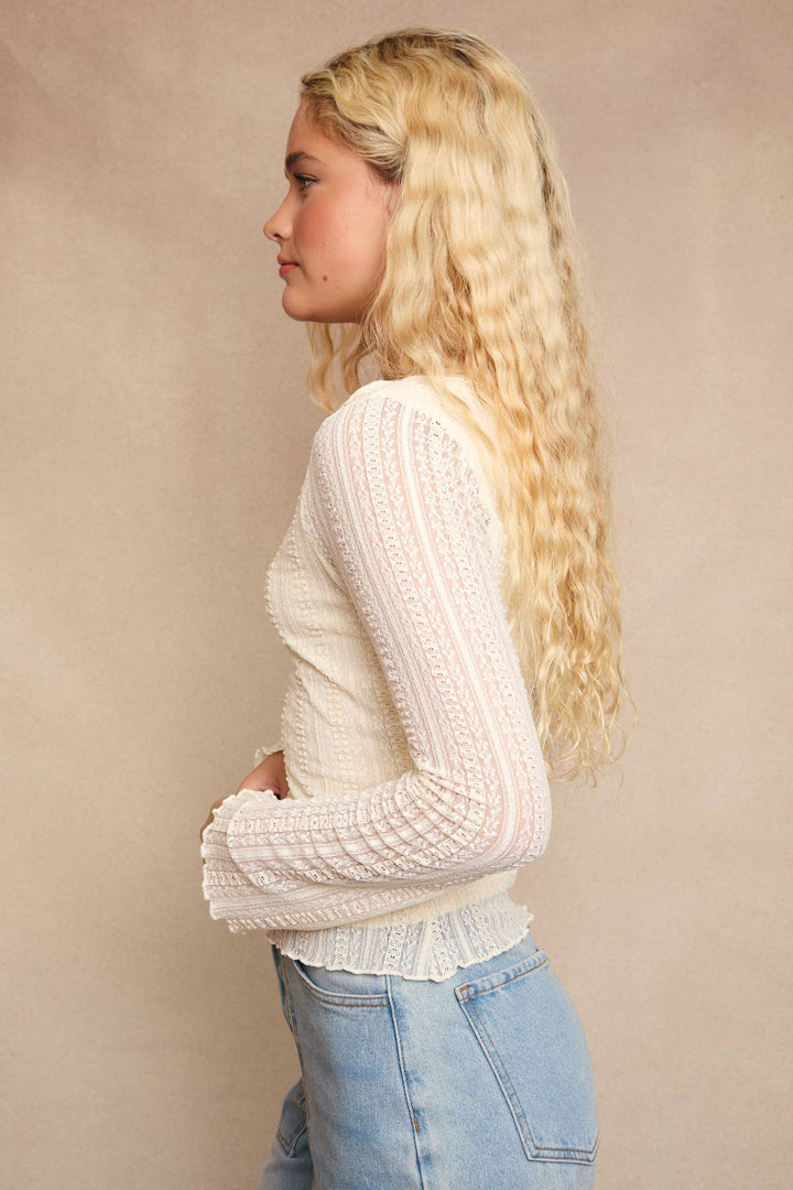 LONG SLEEVE TOP IN LACE