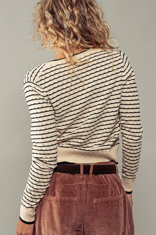 Pyramidal Striped Cardigan