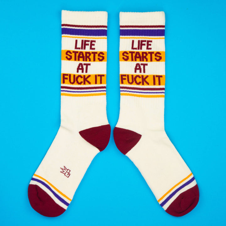 Life Starts At Fuck It Gym Crew Socks