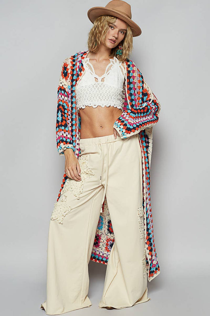 Long sleeve various colors crochet cardigan