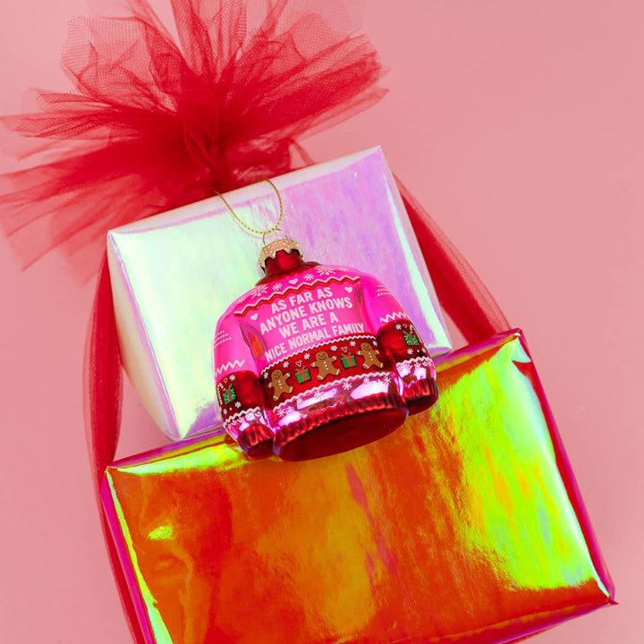 We're Nice Normal Family - Glass Ornament, Holiday Gift