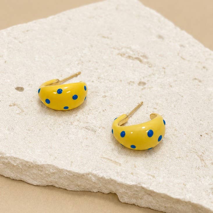 Butter Yellow Polkadot Earrings | 40E506