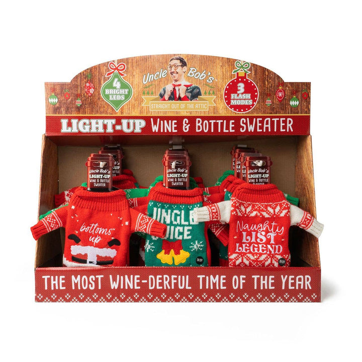 Uncle Bob’s Light-Up Wine & Bottle Sweater