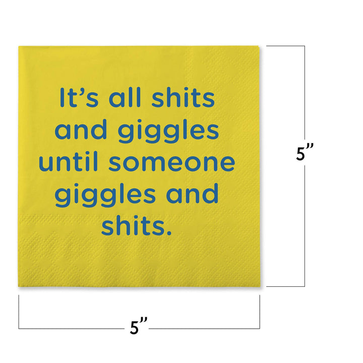 Funny Cocktail Napkins - Shits and Giggles