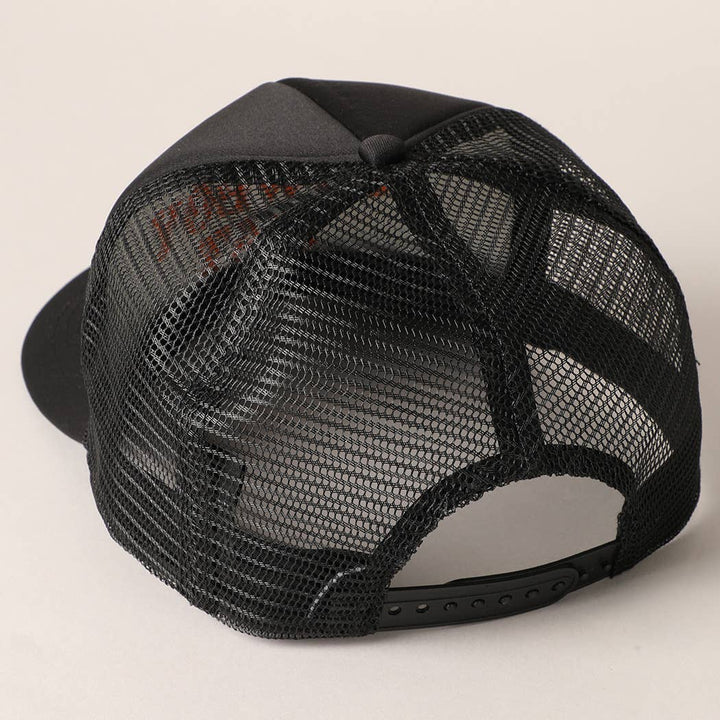 Cowboy Hat Embroidered Mesh Back Trucker Cap