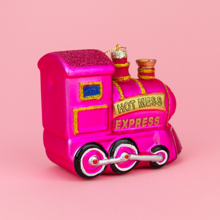 Hot Mess Express - Train Glass Ornament, Funny Holiday Gift
