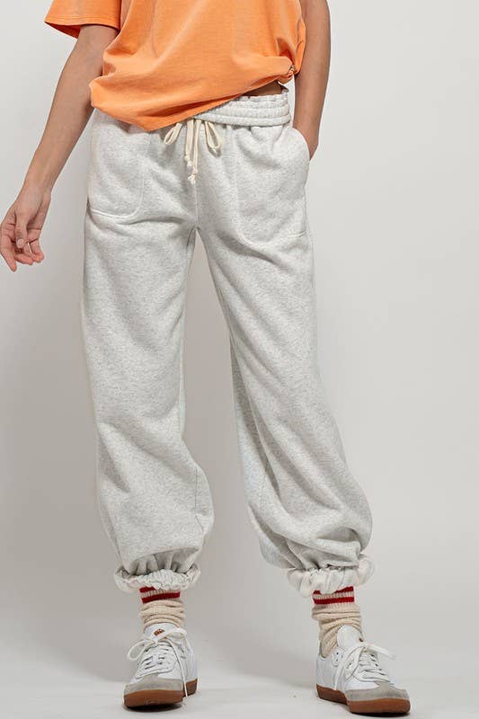 ELASTIC DRAWSTRING COTTON SWEATPANTS