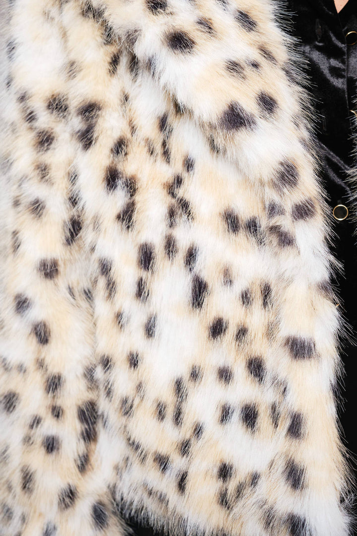 Leopard Faux Fur Collared Crop Jacket