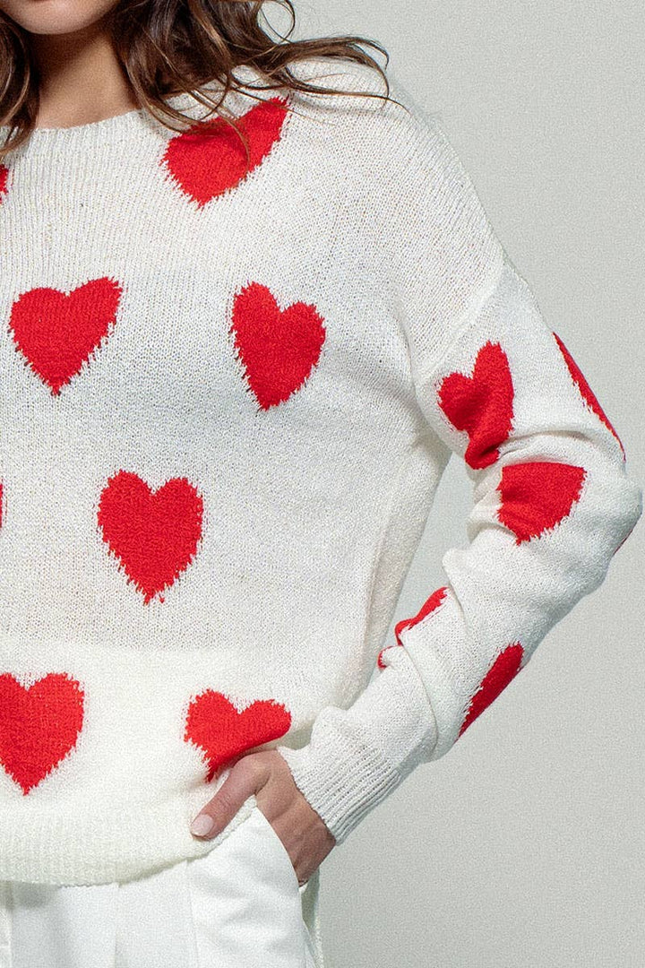 VALENTINE Heart Knit SWEATER