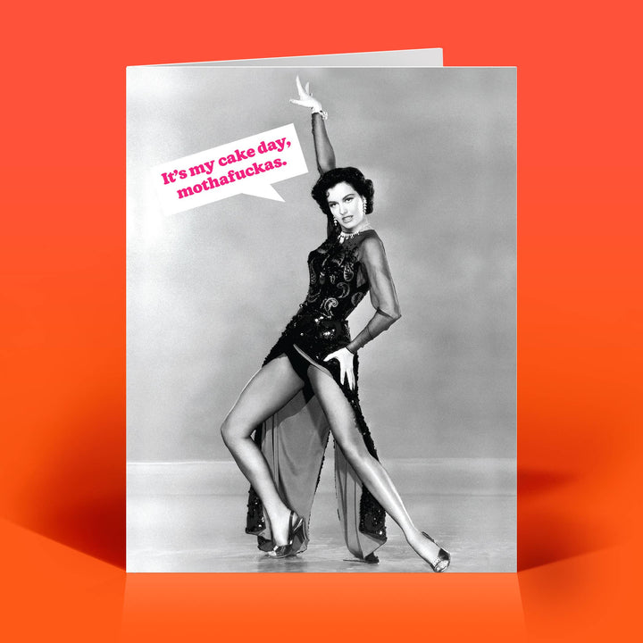 Funny Birthday Card – MY CAKE DAY – Vintage Sweary Humor