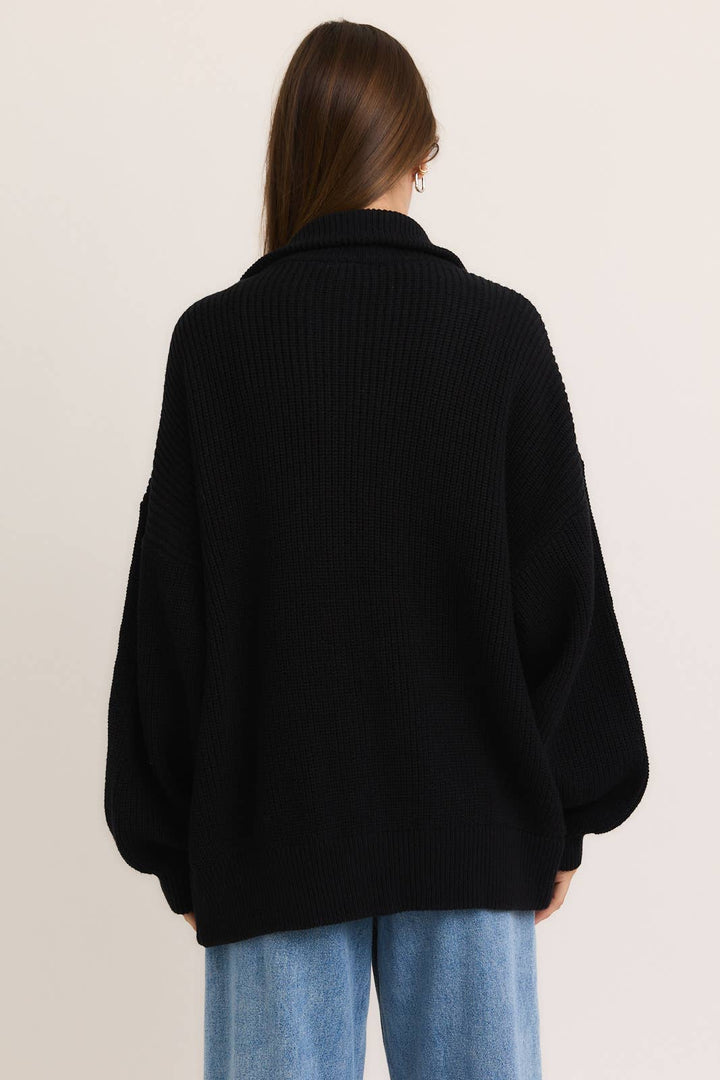 ZIP UP OVERSIZED SWEATER CARDIGAN