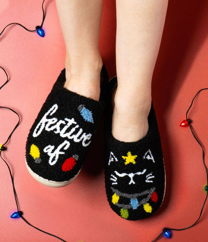 Two Left Feet Holiday Lounge Out Loud Comfy Slippers OS