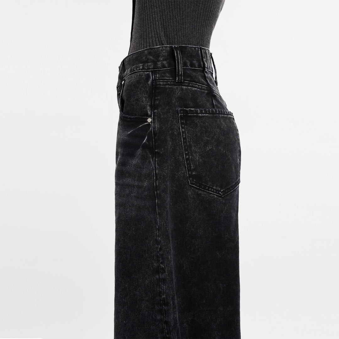 SUPER HIGH RISE TAILORED BARREL JEANS FINISHED HEM BYOX003