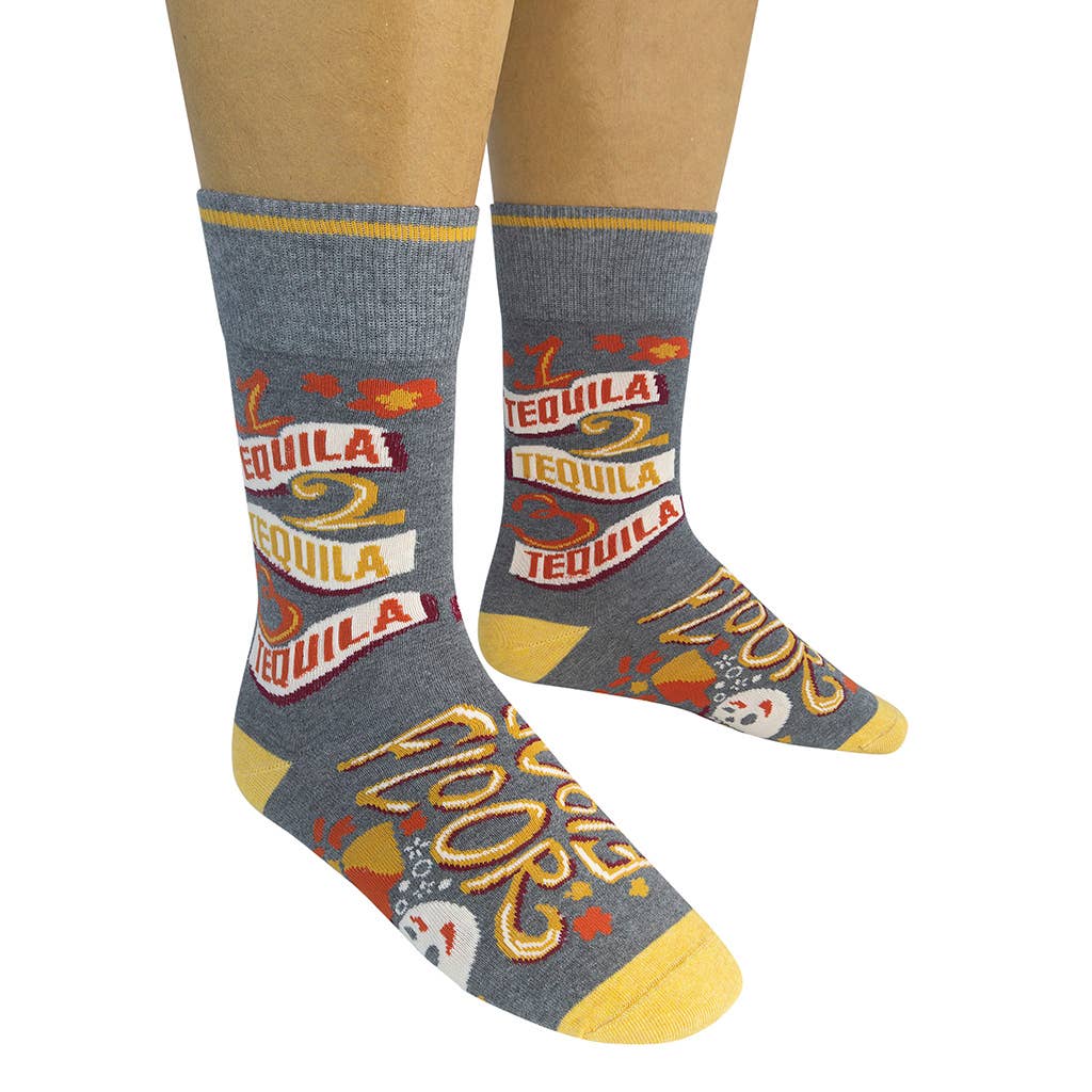 1 Tequila 2 Tequila 3 Tequila Floor Socks | Funny Socks