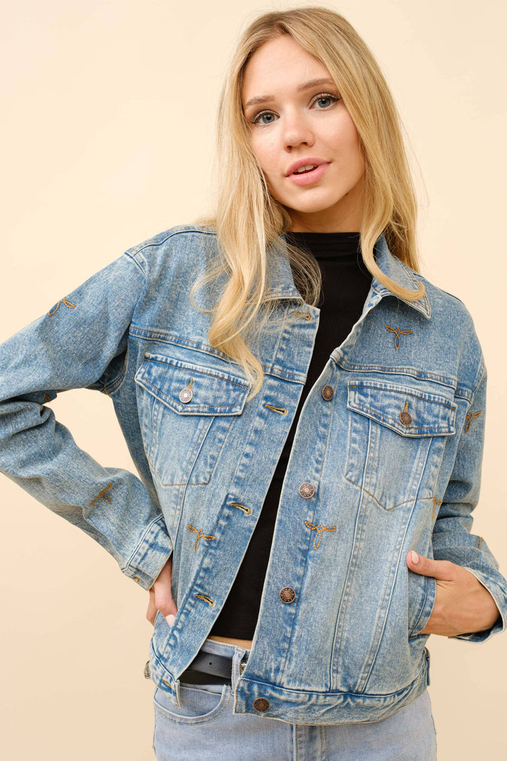 Boots Stitch Denim Trucker Jacket