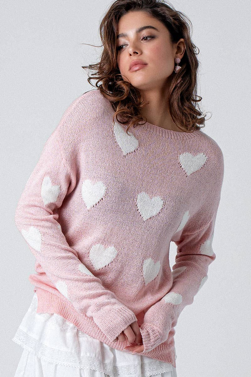 VALENTINE Heart Knit SWEATER