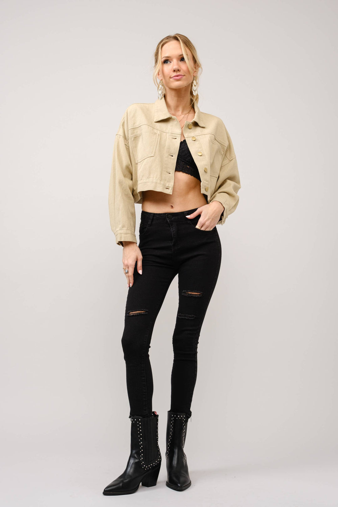 36341J - Long Live Cowgirls Patch Twill Denim Jacket