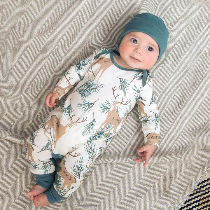 Baby's Christmas Deer Pine Bamboo Romper