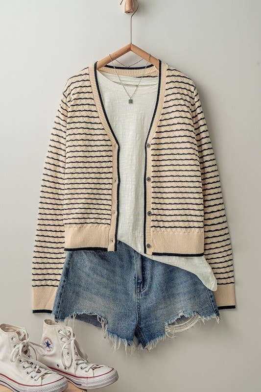 Pyramidal Striped Cardigan