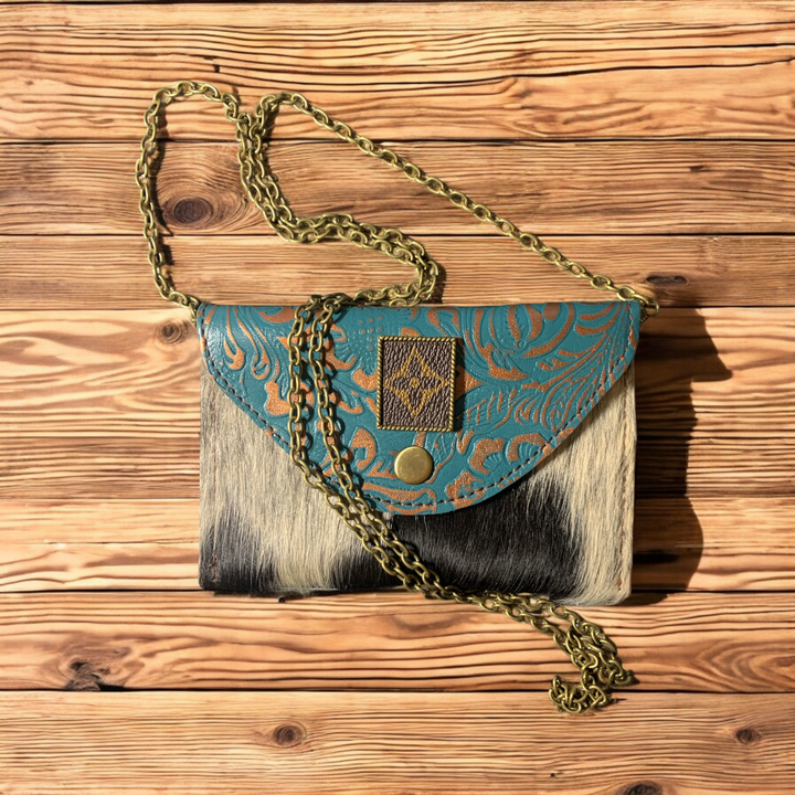  Teal & Copper Mini Crossbody 