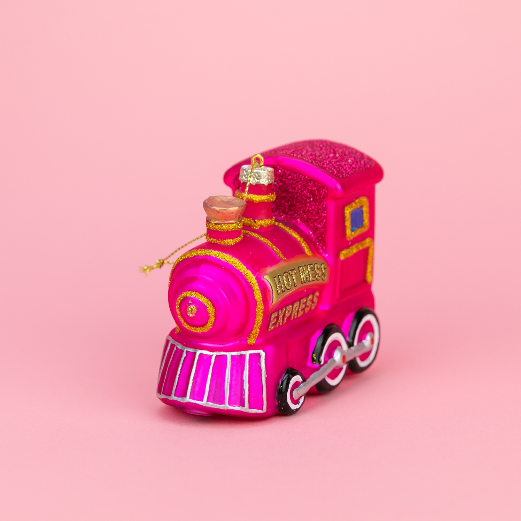 Hot Mess Express - Train Glass Ornament, Funny Holiday Gift