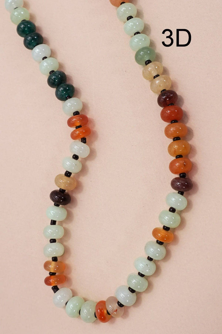 NATURAL AGATE GLASS SEMI PRECIOUS BEAD NECKLACE | 80N896