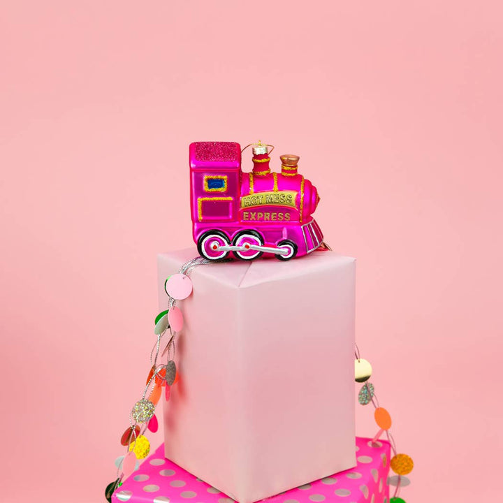 Hot Mess Express - Train Glass Ornament, Funny Holiday Gift