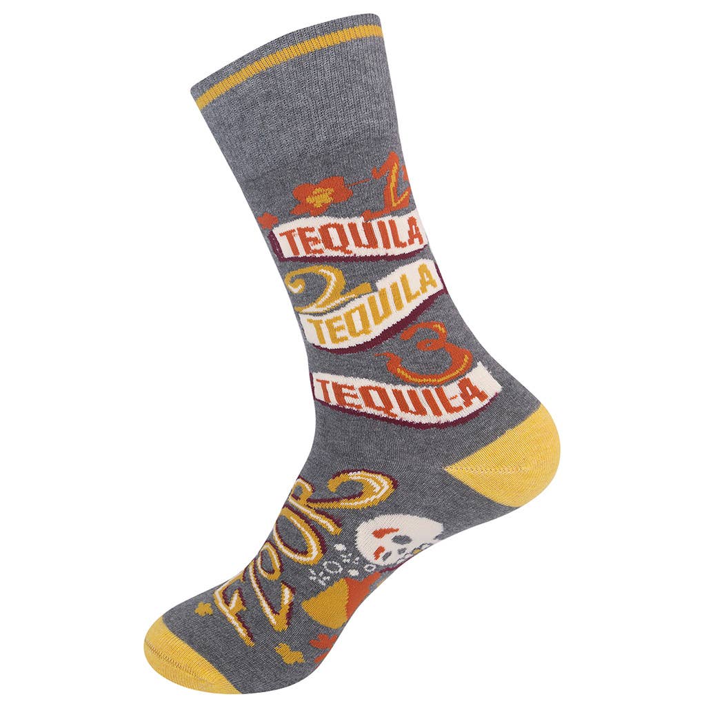 1 Tequila 2 Tequila 3 Tequila Floor Socks | Funny Socks