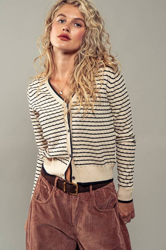 Pyramidal Striped Cardigan