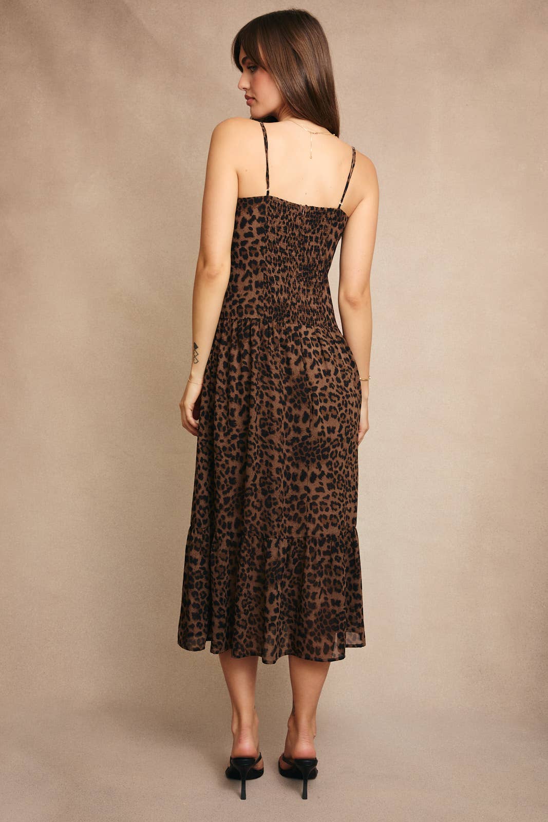 ANIMAL PRINT SPAGHETTI MAXI DRESS