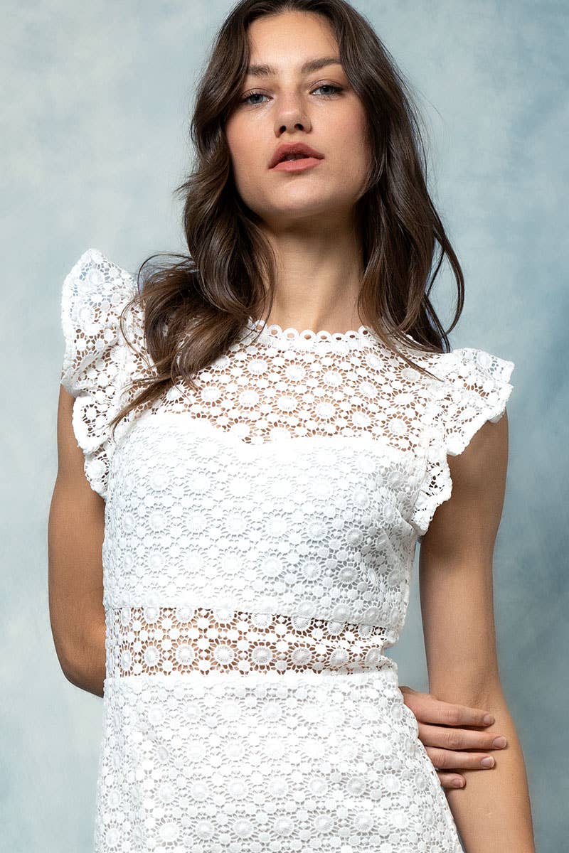 Laced Web Midi Dress