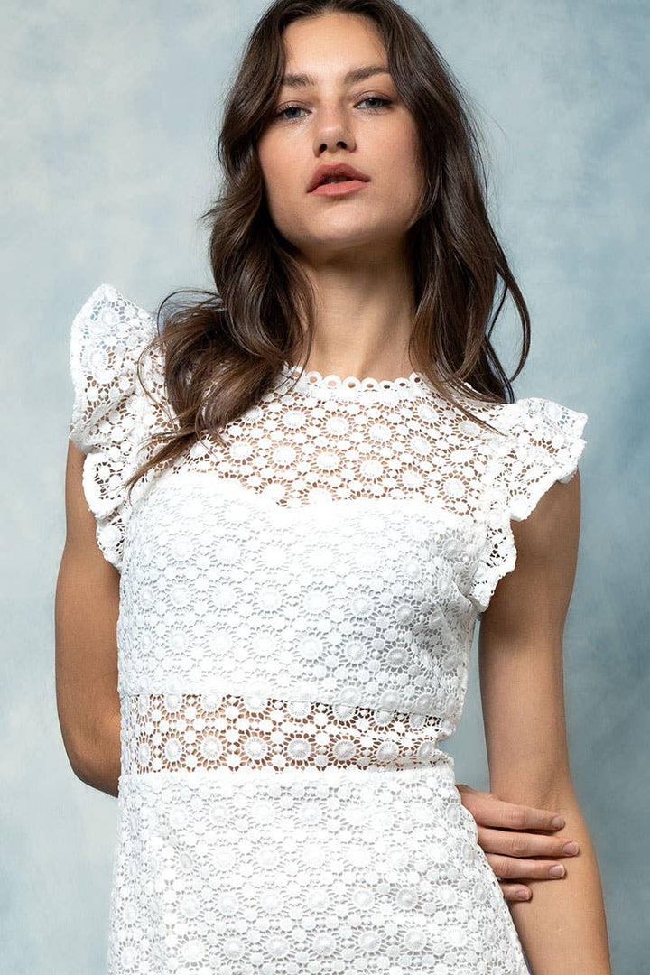 Laced Web Midi Dress