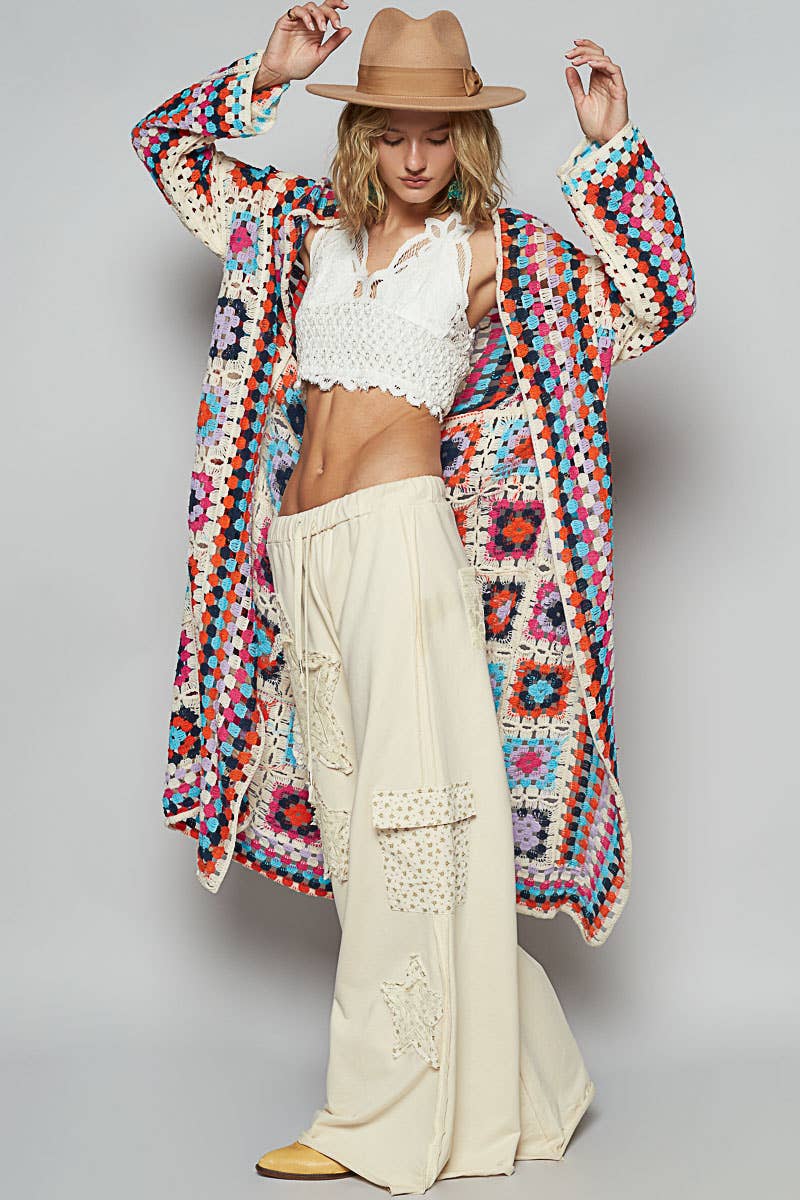 Long sleeve various colors crochet cardigan