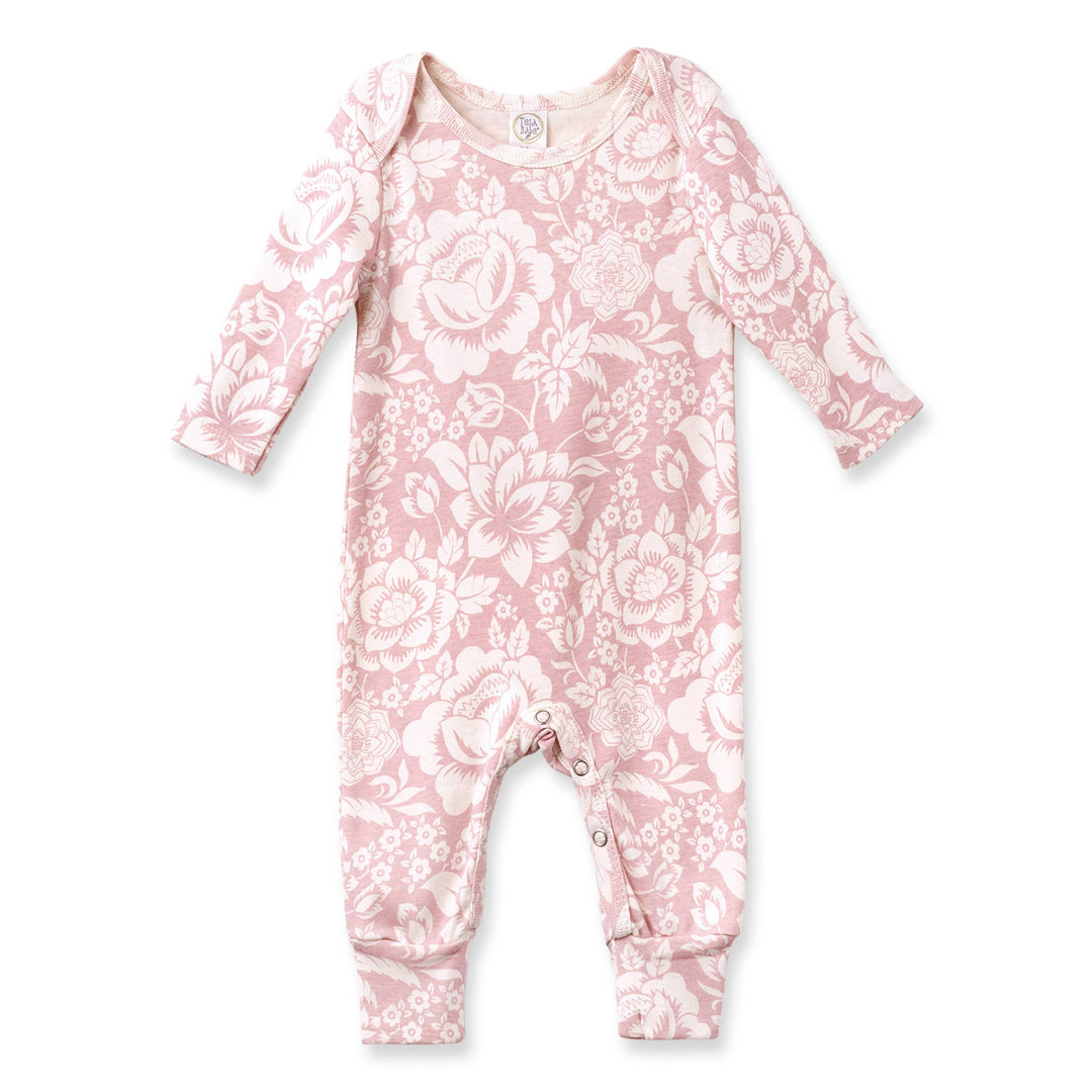 Baby Girl Vintage Rose Pink Cotton Romper