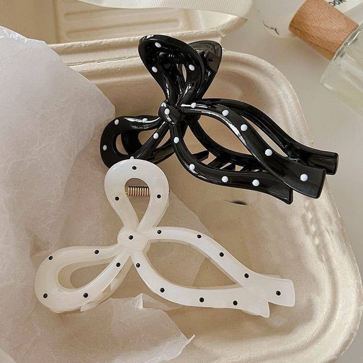 Polka Dot Bow Hair Claw Clips | 40H1094