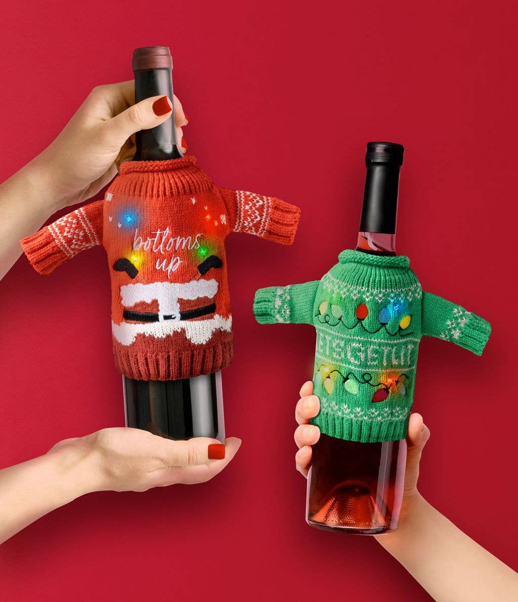 Uncle Bob’s Light-Up Wine & Bottle Sweater